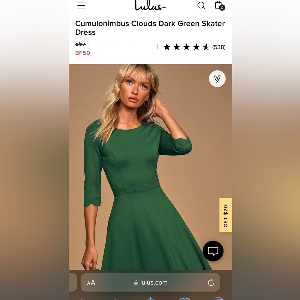 Lulu’s Dark Green Skater Dress Holiday Party!